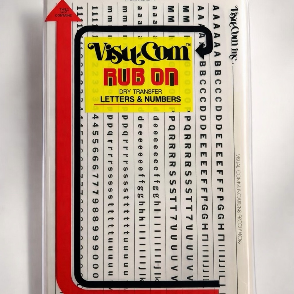 Vintage Visu-Com Dry Transfer Letters & Numbers junk journal or mixed media art